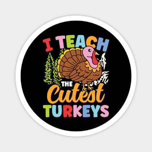 I Teach The Cutest Turkeys - Teacher Magnet